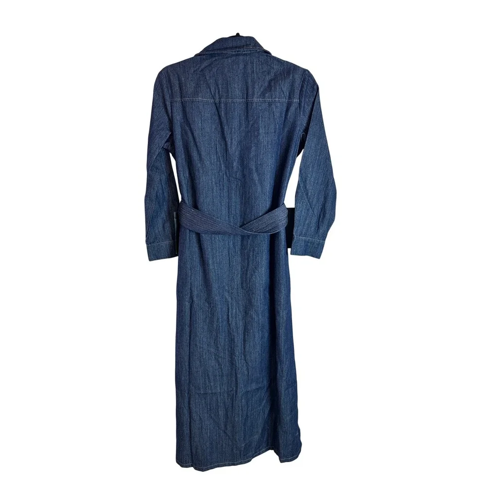 Tuckernuck Denim Maxi Shirt Dress Womens XS Blue Excelle NWT - Picture 4 of 8